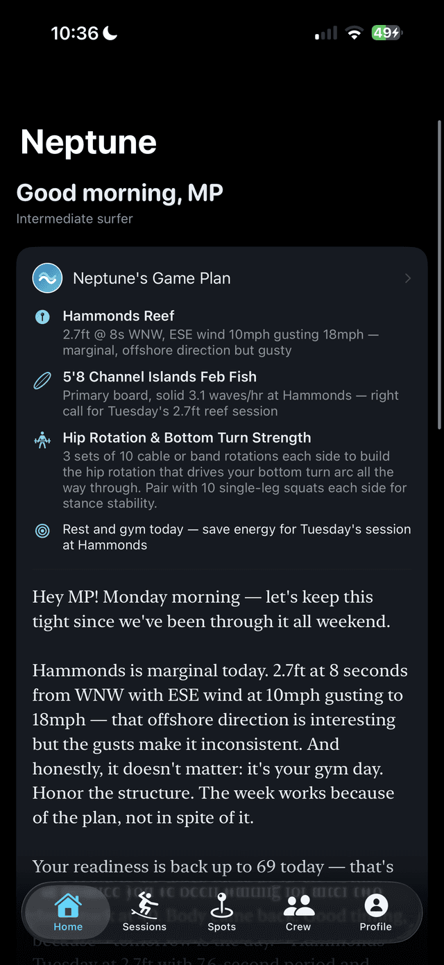 Neptune Game Plan — Conditions, Board & Training Recs
