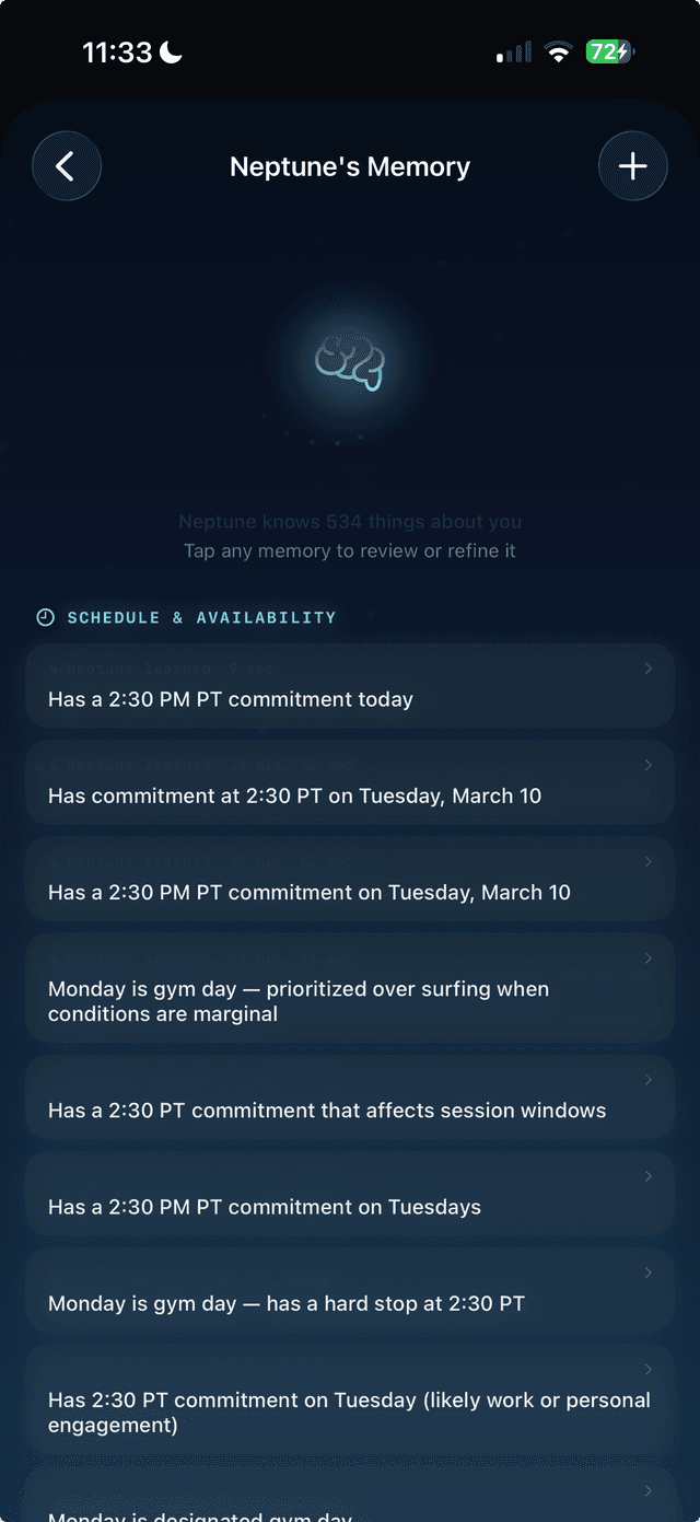 Neptune's Memory — Everything Your Coach Knows About You
