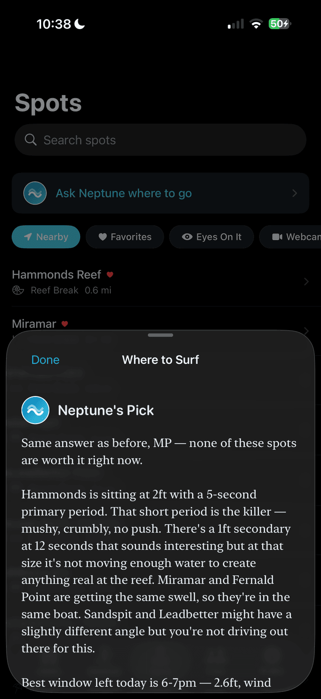 Surf Spots with Neptune's Pick
